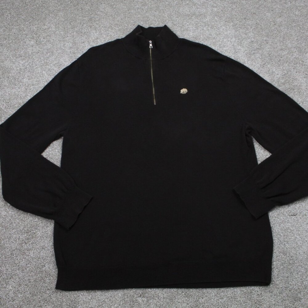 Banana Republic Sweatshirt Mens XL Brown 1/4 Zip 100% Cotton L/S Pullover